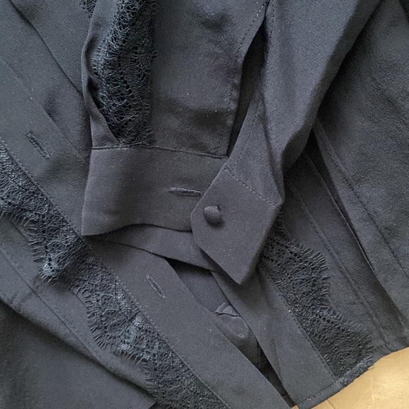 Sezane black lace silk shirt - Picture 4 of 11